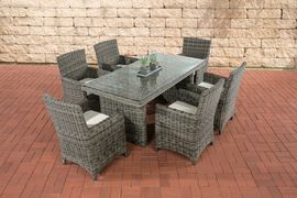 CLP Polyrattan Sitzgruppe Fontana, grau-meliert cremeweiß