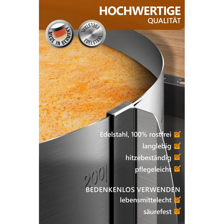 Aurelia Home Tortenring verstellbar aus Edelstahl – 8,5 cm hoch, Ø 16–30 cm – Bild 4