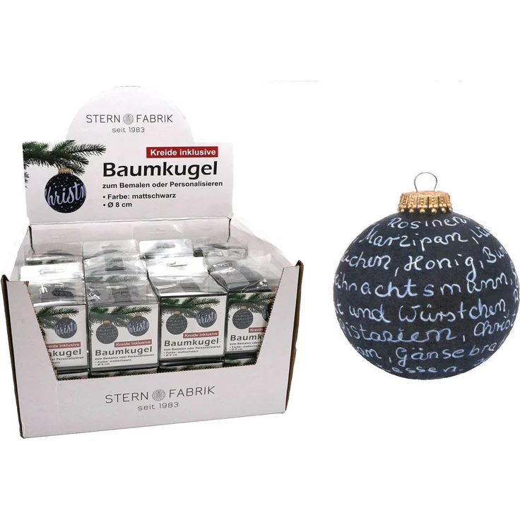 Weihnachtsbaumkugel zum Beschriften 8cm Christbaumschmuck Weihnachtsdeko – Bild 1