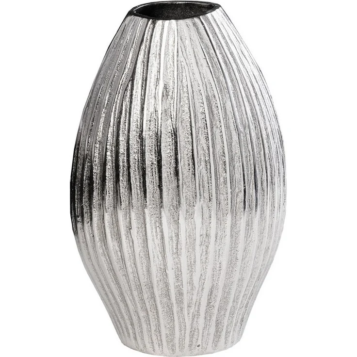 riess-ambiente Dekovase ELEGANCE 35cm silber antik · Blumenvase aus Metall fürs Wohnzimmer (Einzelartikel, 1 St), Tischdeko · handmade · Hammerschlag Design · Accessoire – Bild 5