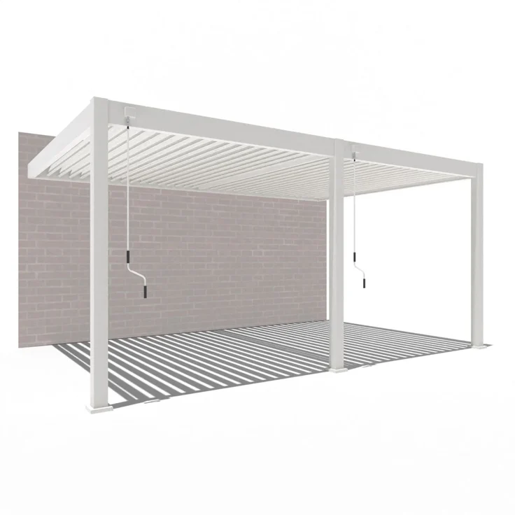 Weide Deluxe | Wand Pergola | Voll Aluminium | 3,6 x 5,3 M | Lamellendach weiß – Bild 1