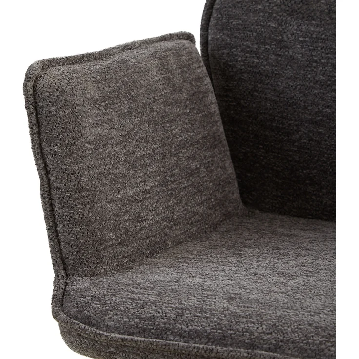 Esszimmerstuhl Drehbar Polsterstuhl mit Armlehne Chenille Grau Drehstuhl Esszimmer Sessel Modern Armlehnenstuhl Küchenstuhl – Bild 6