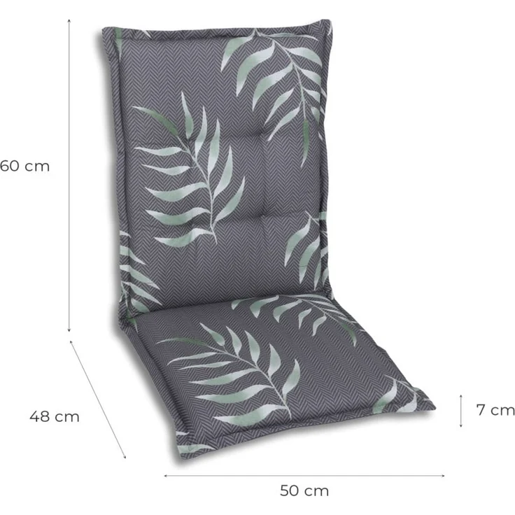 GO-DE Gartenstuhlauflagen mittellehner 108 x 50 x 7 cm Gräser-Motiv anthrazit – Bild 5