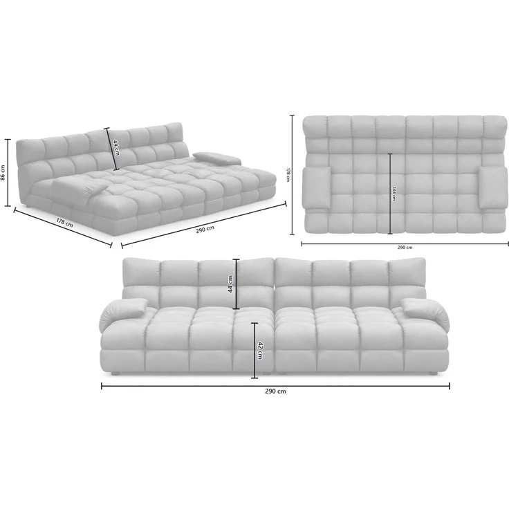 KAWOLA Big Sofa AMIA Stoff cognac 86 x 178 x 290 cm – Bild 9