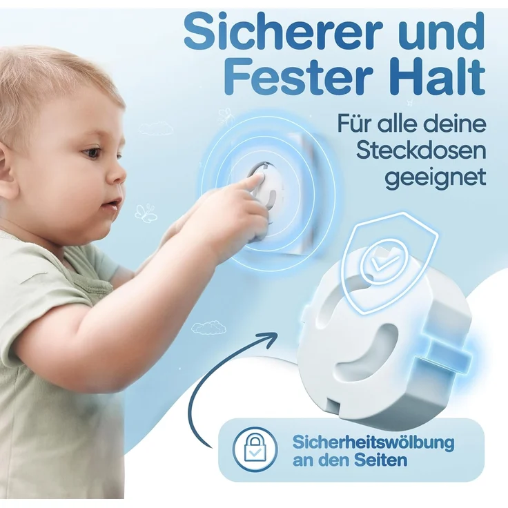 Adlersfeld® - Steckdosen Kindersicherung - [10 Stück] - Steckdosenschutz Steckbar - Kindersicherung für Steckdose - Steckdosensicherung für Babys und Kinder – Bild 3