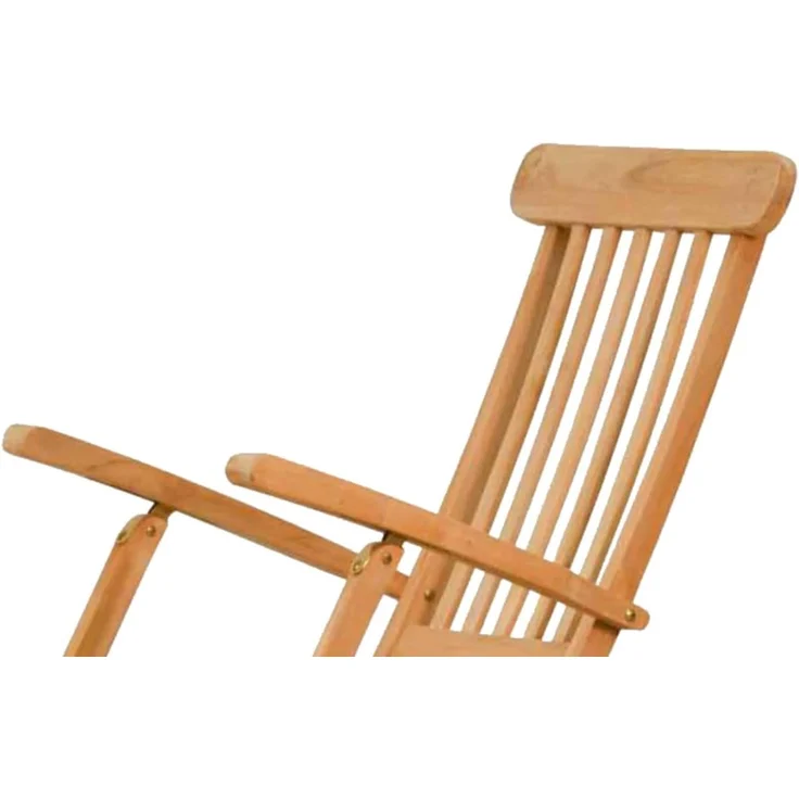Kai Wiechmann Gartenliege Hochwertiger Teak Deckchair als wetterfester Liegestuhl, verstellbarer Teak Relaxsessel mit Fußablage – Bild 5