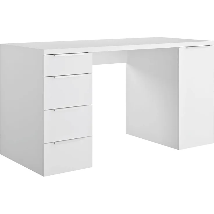 Schreibtisch Eboli / Espresso, Weiß, 146 x 75 x 60 cm