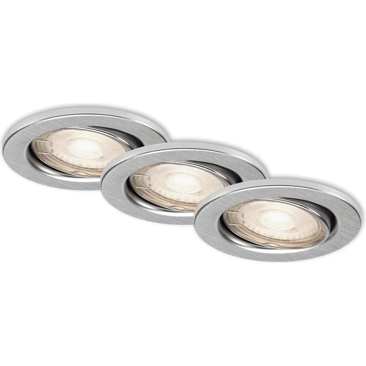 Di-Ka LED Einbauleuchte Sten 3er Set alu Ø 8,6 cm GU10, warmweiß