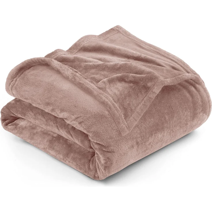 Utopia Bedding Fleecedecke Leichte Decke für Bett, Couch oder Sofa, Geeignet für alle Jahreszeiten [259x228 cm, Rosa]