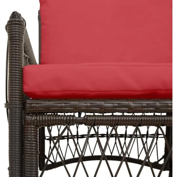vidaXL Gartenstuhl mit Kissen Braun 73 x 61 x 77 cm Poly-Rattan 42006223 – Bild 5