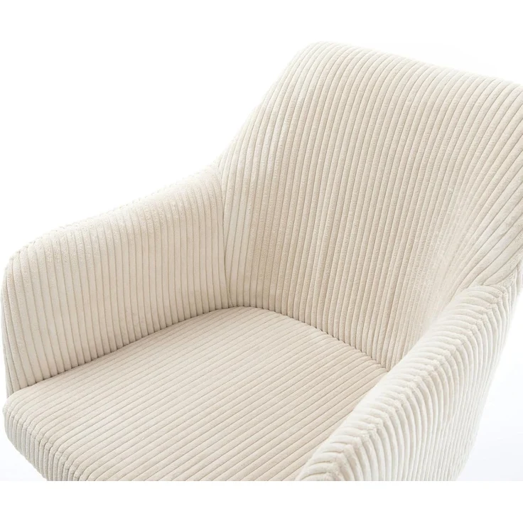 Esszimmerstuhl Greg-Flex Cord Beige 4-Fuß konisch Edelstahl Taschenfederkern – Bild 6
