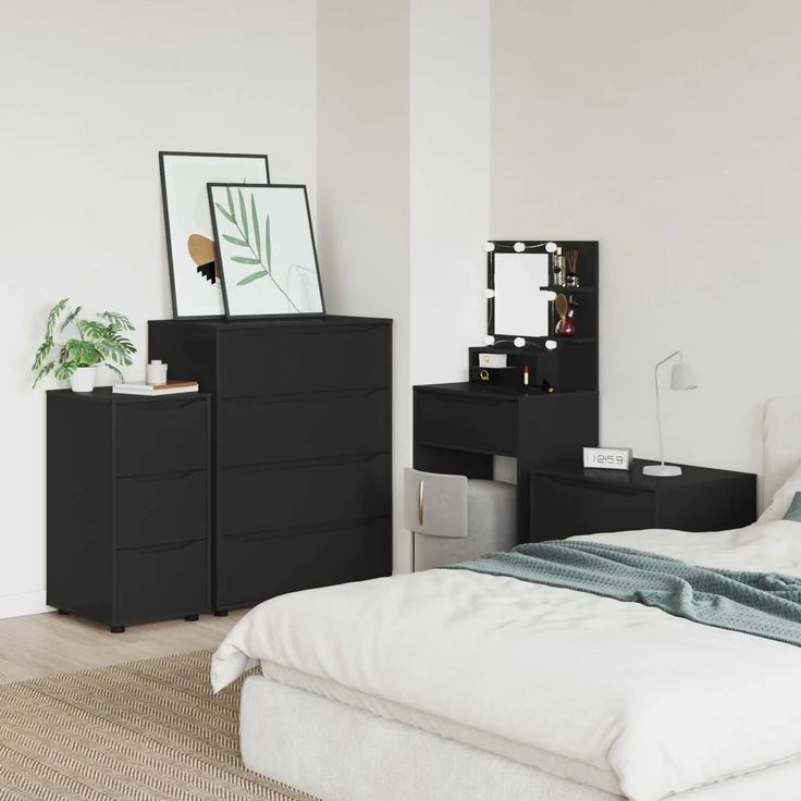vidaXL Aufbewahrungsschrank 40 x 48 x 81 cm Holzwerkstoff Schwarz 888868 – Bild 6