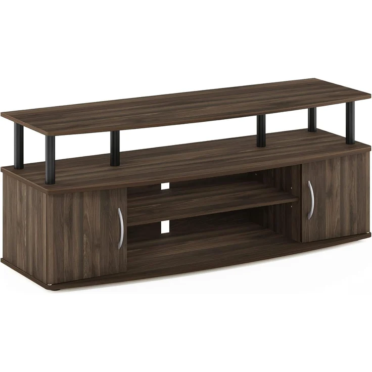 Furinno JAYA Großer TV-Schrank für bis zu 50-Zoll-TV mit 2 schließbaren Fächern, Braun, 40. 31x119. 9x49. 61 cm – Bild 6