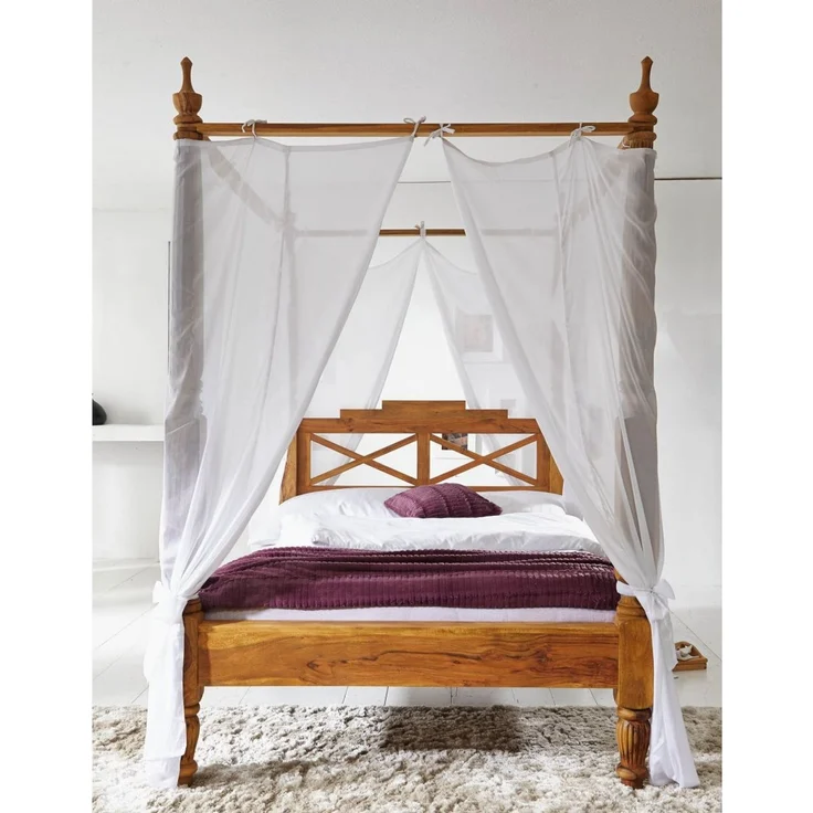 Himmelbett Sheesham 180x200x224 braun geölt NATURE BROWN #532 – Bild 2