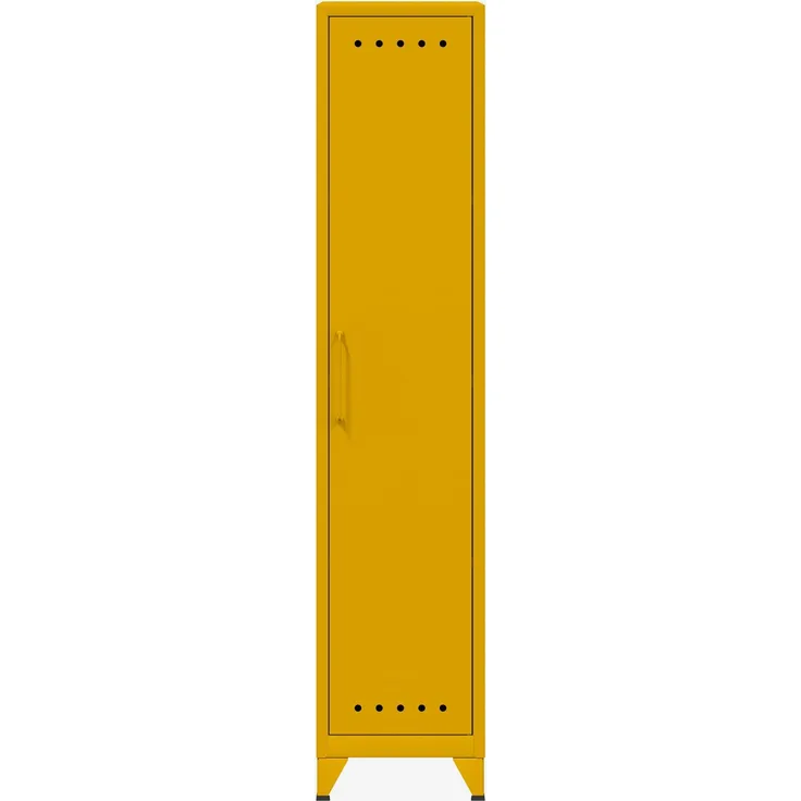 Bisley Fern Locker Garderobenschrank mit drei festen Fachböden, aus hochwertigem, nachhaltigem Stahl hergestellt, 16 mm große Design Lüftungslöcher auf allen Türen, moderner und industrieller Flair, mit integrierten Füßen, H 1800 x B 380 x T 510 mm, Fa...
