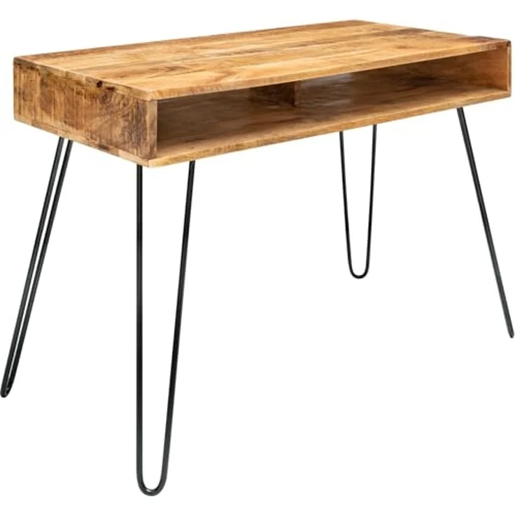 riess-ambiente Schreibtisch SCORPION 100cm natur, Arbeitszimmer · Massivholz · Metall · Home Office – Bild 1