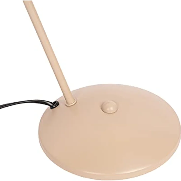 QAZQA Retro Tischlampe Milou, beige, Dimmbar, Stahl Rund, E14, LED geeignet, für Wohnzimmer und Schlafzimmer – Bild 7