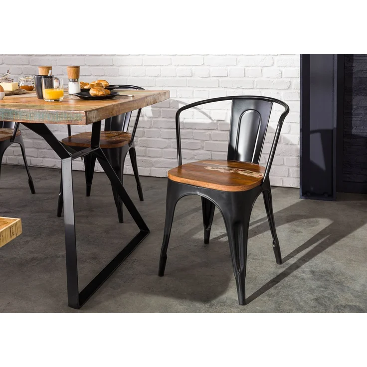 Stuhl Altholz 45x45x85 mehrfarbig lackiert INDUSTRIAL #63 – Bild 8