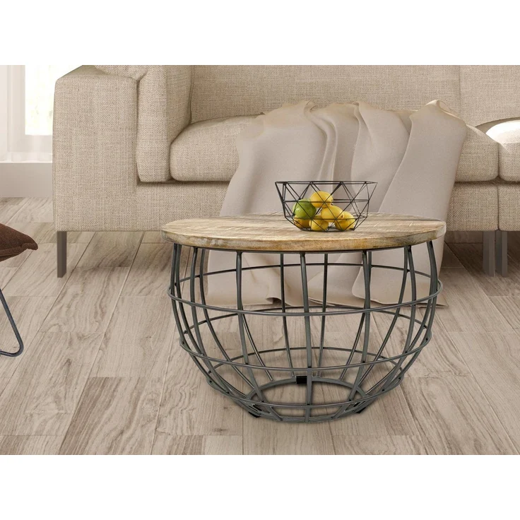 Amagohome Beistelltisch Couchtisch rund ø55/60/65/75cm Beistelltisch Industrie Style Metall Ge – Bild 1