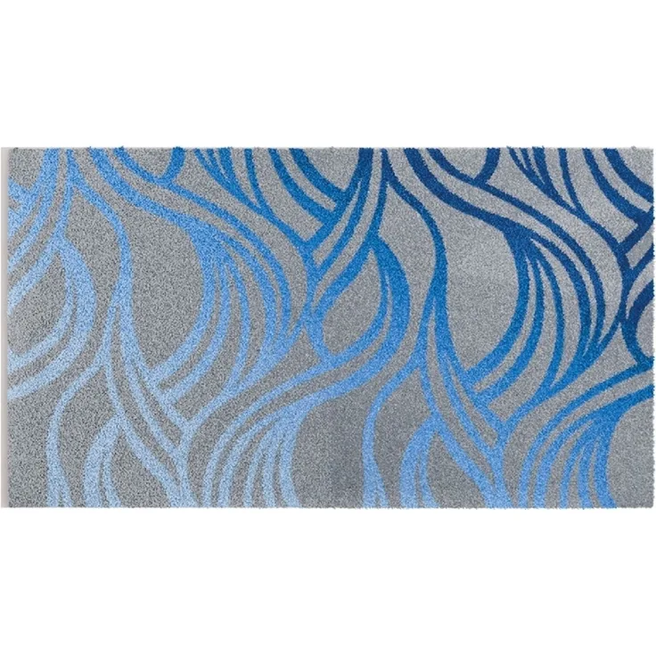 Badematte >MAYRA< in blue, 100% Polyacryl SUPERSOFT - 120x70x1,8cm (LxBxH)