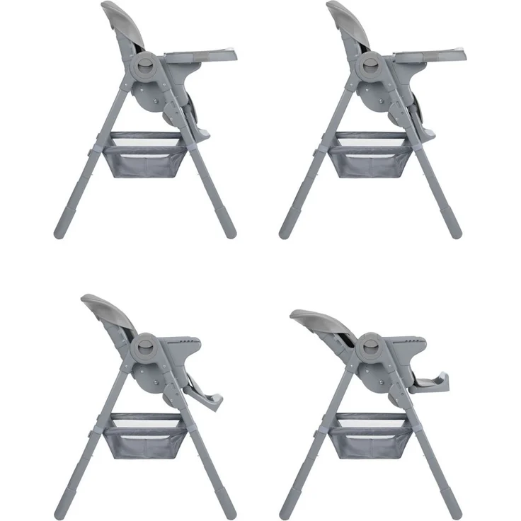 Kikkaboo Kinderhochstuhl Comfy höhenverstellbar, Gurt, Doppeltablett, klappbar hellgrau – Bild 4