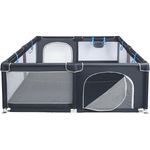 ONVAYA® Laufgitter | Laufstall für Babys | 160x160 cm | Schutzgitter für Kinder | Rechteckiges Krabbelgitter | Absperrgitter | Babyzaun in Grau | sicher & schadstofffrei