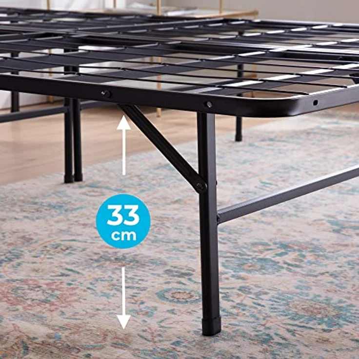 Linenspa Metallbett mit Lattenrost – Klappbett – 33 cm Stauraum unter Bettgestell – Montage in 5 Minuten – Bett 180x200 cm – Bild 4