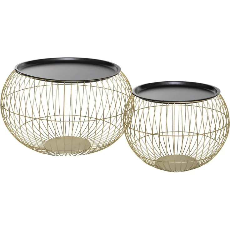 Kaffeetische rund ALYA, Metall, 2er-Set