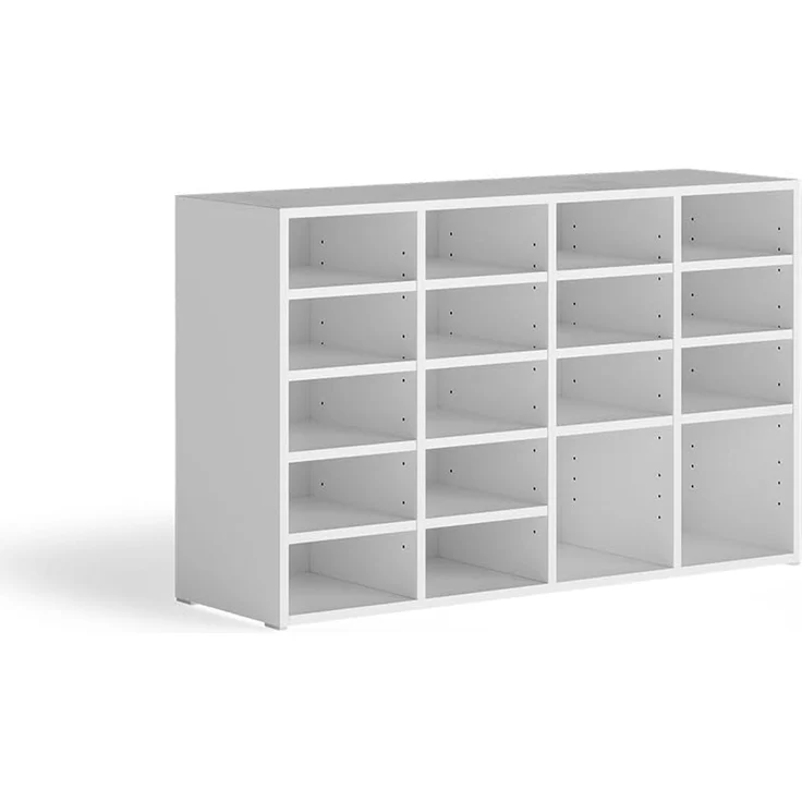 Schuhschrank Lysander Weiß 104.2 x 65.5 cm mit 18 offenen Fächern Vicco – Bild 1