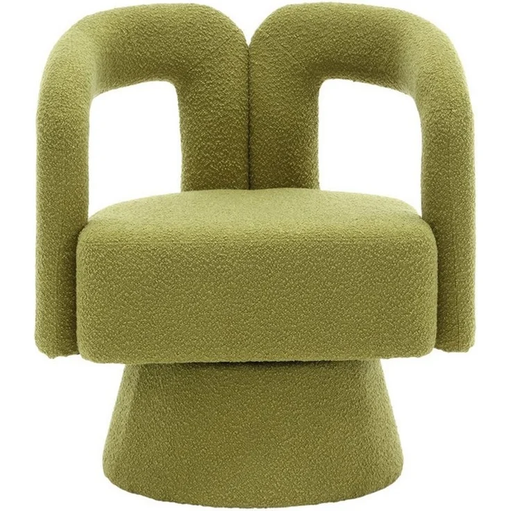 MODFU Drehstuhl 360-Grad-Schwenk-Cuddle-Fass-Akzentstühle (runde Sessel mit breiter Polsterung, flauschigem Stoffstuhl, 1 St), für Wohnzimmer, Schlafzimmer, Büro, Wartezimmer. – Bild 1