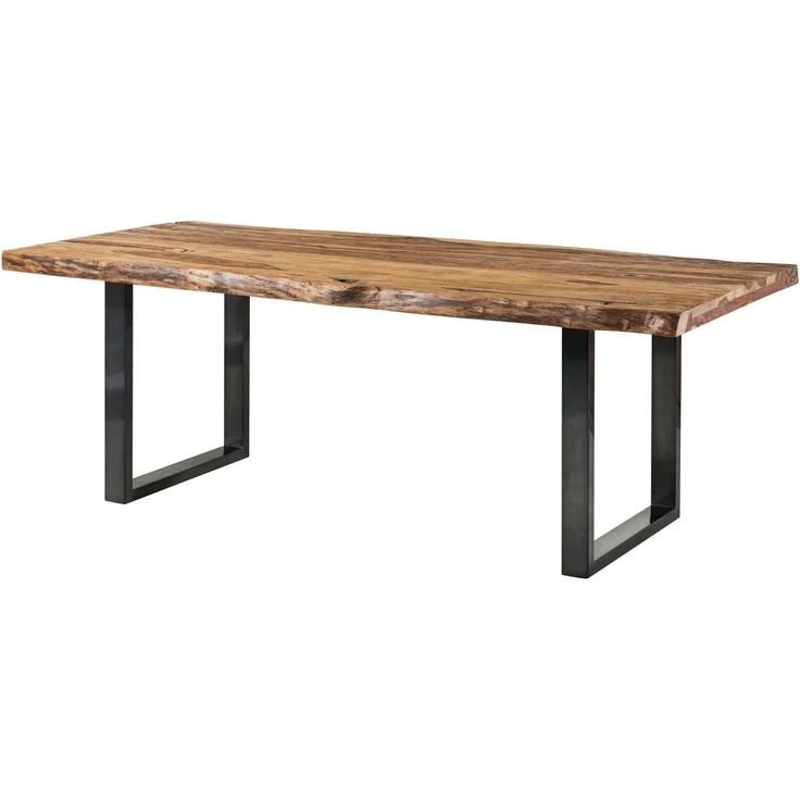 Baumtisch Sheesham 200x100x77 natur sandgestrahlt / U-Beine anthrazit glänzend FREEFORM 5 – Bild 10