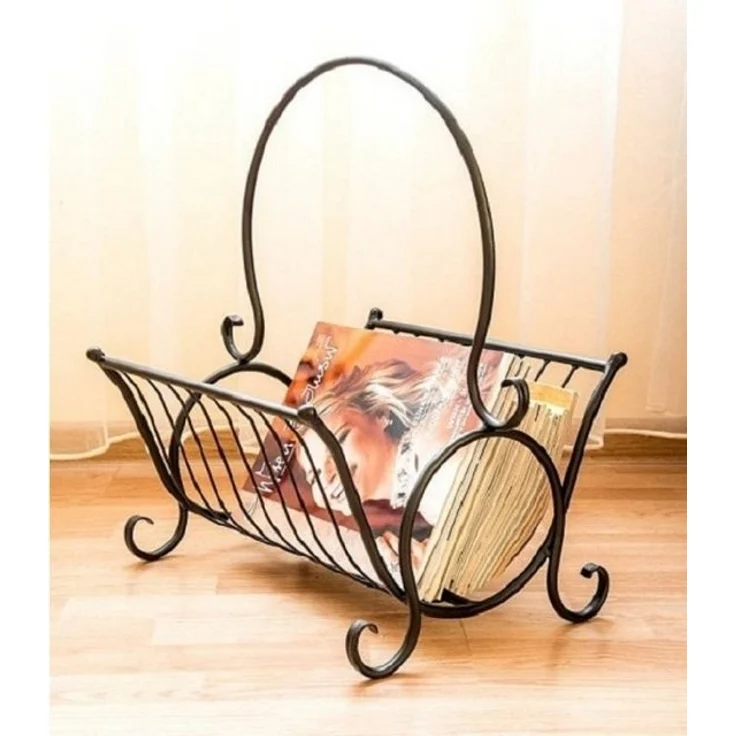 Zeitungskorb Zeitungsständer aus Metall H-52cm Zeitungshalter Beistelltisch – Bild 4