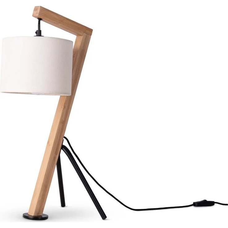 Paco Home Tischleuchte GALLOW, ohne Leuchtmittel, Schreib Holz Dreibein Vintage E27 Galgen Modern Höhe 49cm – Bild 5