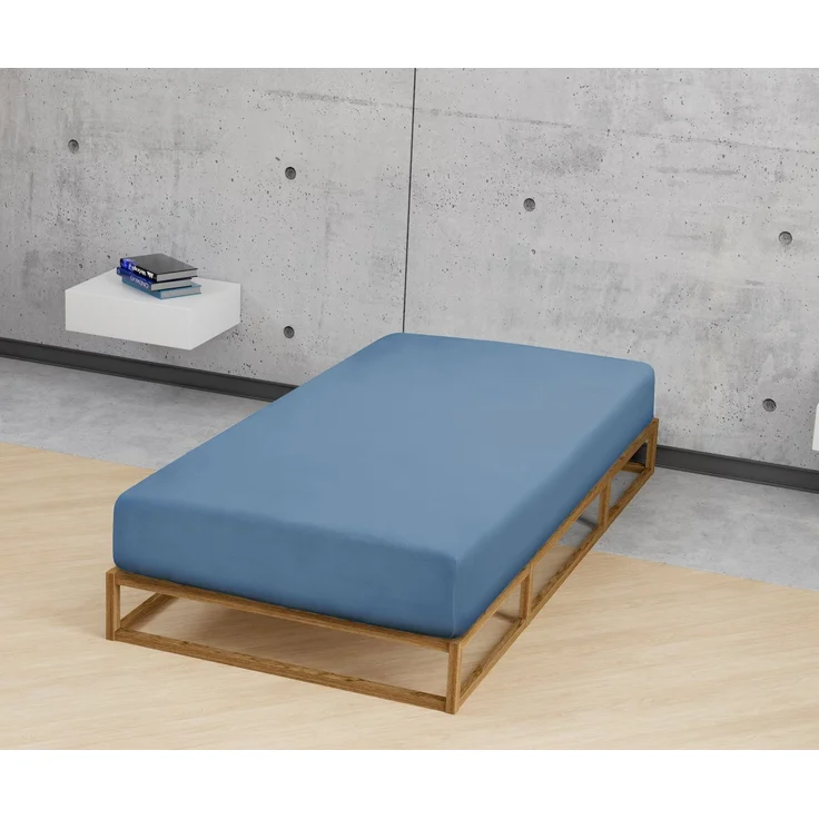 biberna Feinjersey-Spannbetttuch, 100 % Baumwolle, azurblau, 1x 180x200 cm - 200x200 cm – Bild 3