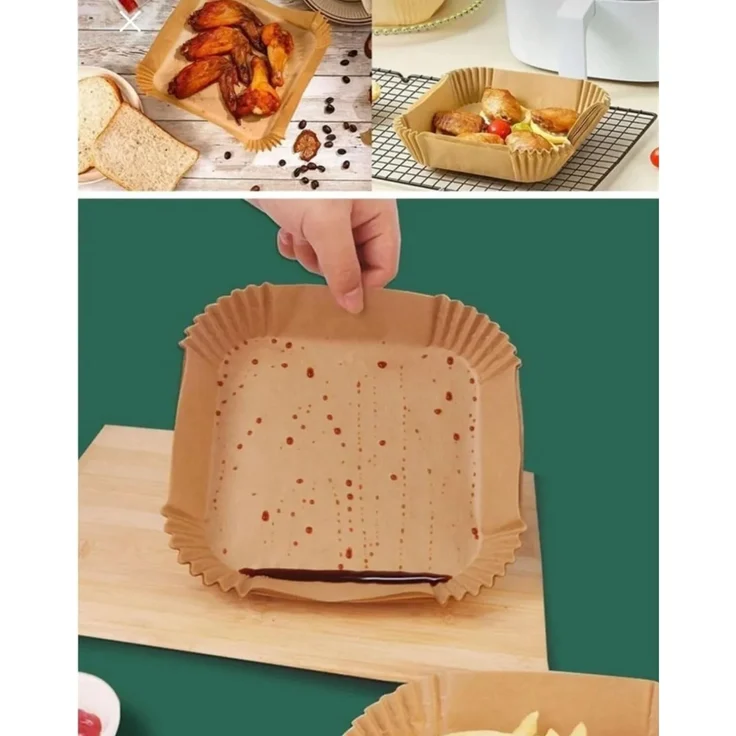 Jungengel Backpapier Airfryer Backpapier rund/quadratisch 100 Stück fettfrei antihaft, Hitzebeständig bis 220 °C, BPA-frei, rund/quadratisch – Bild 5