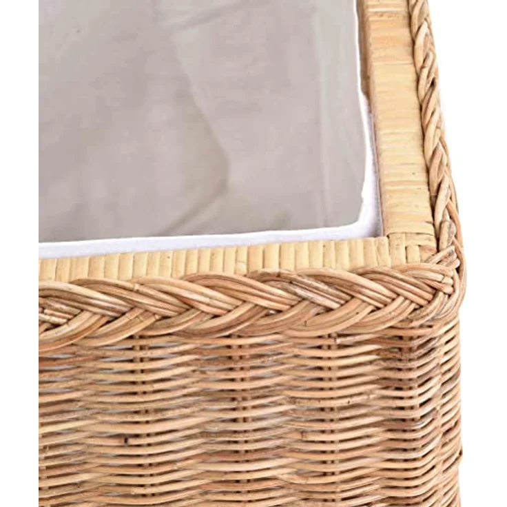 Krines Home Wäschetruhe Rattantruhe Groß Deckel Natur Rattan Truhe Aufbewahrung XL 100x50x50, Große Truhe mit viel Stauraum – Bild 8