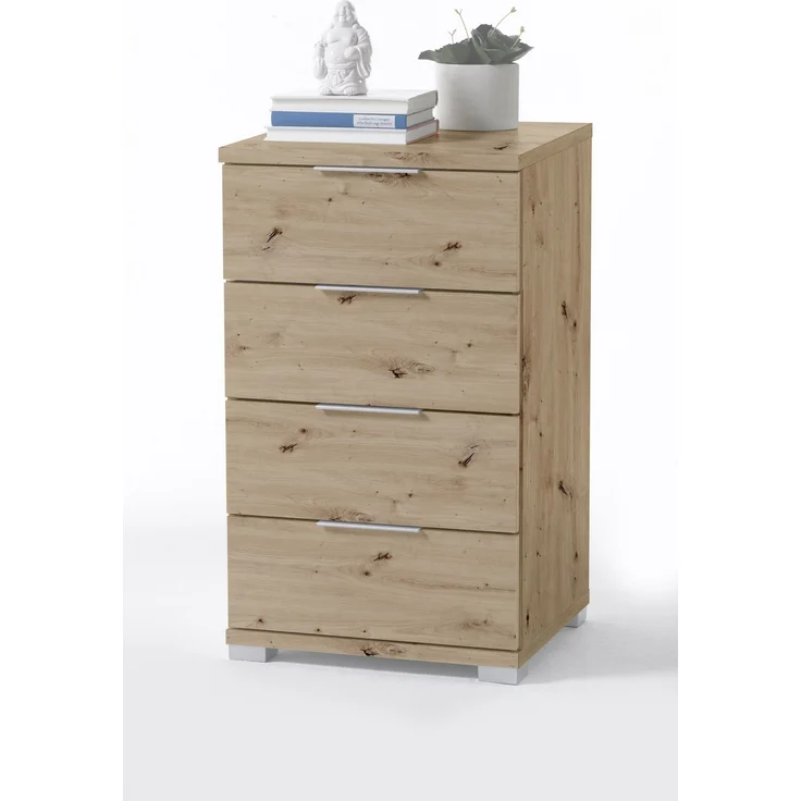 Nachtkommode >Smilla< in Artisan Eiche, Melamin - 46x79x42cm (BxHxT) – Bild 4