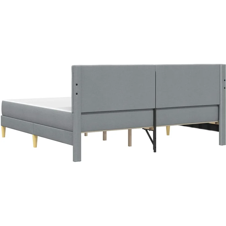 vidaXL Bettgestell mit Matratze Hellgrau 180 x 200 cm Stoff 3415265 – Bild 8
