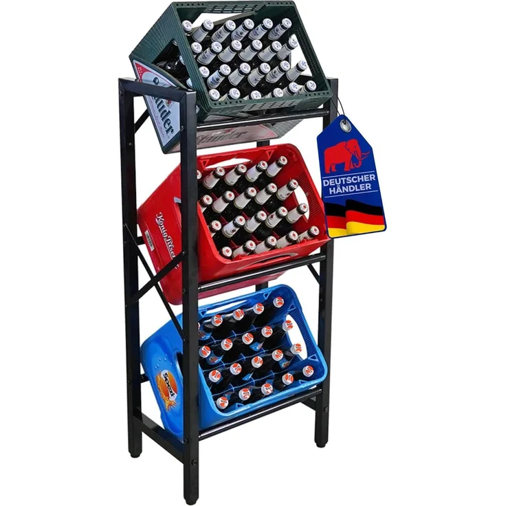 PROREGAL® Flaschenregal Getränkekistenregal Kastenregal Kistenregal KÖNIGSSEE, Hochwertiges Getränkekistenregal für Küche Garage Keller Abstellraum