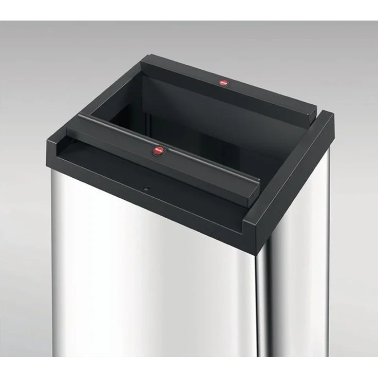 Hailo 'Big-Box Swing XL' Standmülleimer mit selbstschließendem Schwingdeckel, Stahlblech, 52 Liter, Silber – Bild 2
