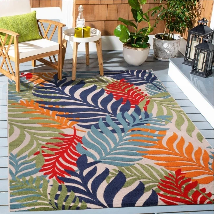Sanat Teppich Floral Outdoor, rechteckig, Höhe: 6 mm, In- und Outdoor geeignet, florales Design, Balkon, Terasse – Bild 1