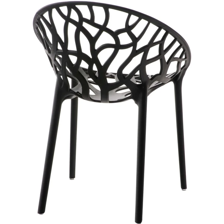 CLP Gartenstuhl Hope mit Lehne stapelbar wetterfest UV-beständig bis 150 kg,schwarz – Bild 6