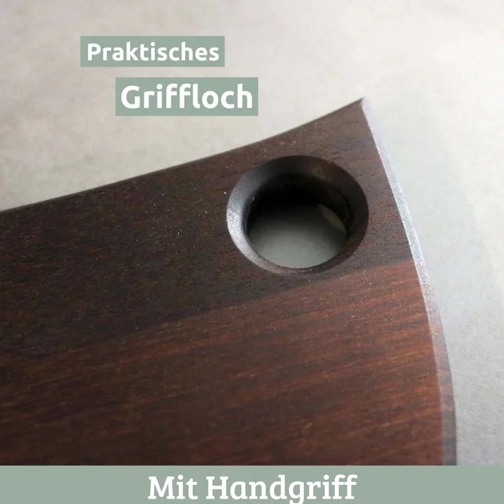 DELUKE® Schneidebrett Holz groß OLLI [MIT GRIFF] - 39x18cm Birkenholz Brett | Holzbrett Küchenbrett Servierbrett – Bild 5