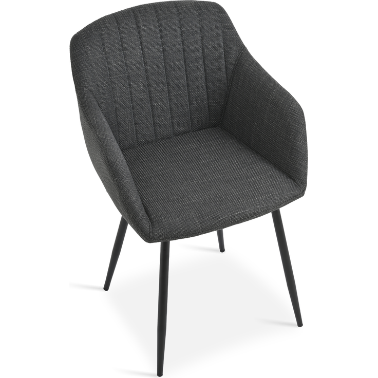 GOEURVANT 711 Esszimmerstühle 6er-Set mit Armlehnen, Webstoff - Anthrazit – Bild 4