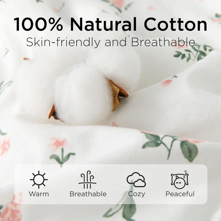 Duomiaomiao Baby-Schlafsack, 1,5 Tog, 100 % Baumwolle, für vier Jahreszeiten, tragbar, atmungsaktiv, bequem – Bild 4