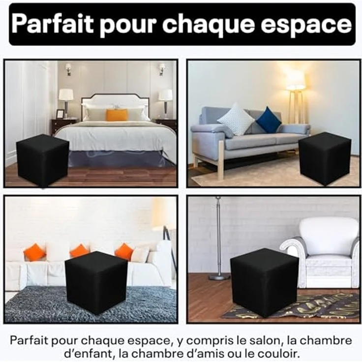 Best for Home Sitzhocker Best For Home Cube Pouf – Stilvoller Samt Hocker & Fußhocker (verschiedene Farben), Handwerksqualität,TOP Preis-Leistungs-Verhältnis – Bild 5