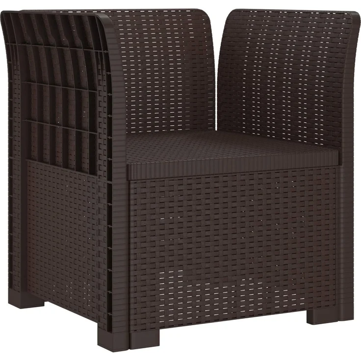 vidaXL 1-Sitzer Sessel mit Kissen Rattan-Look PP Braun 8011875 – Bild 3