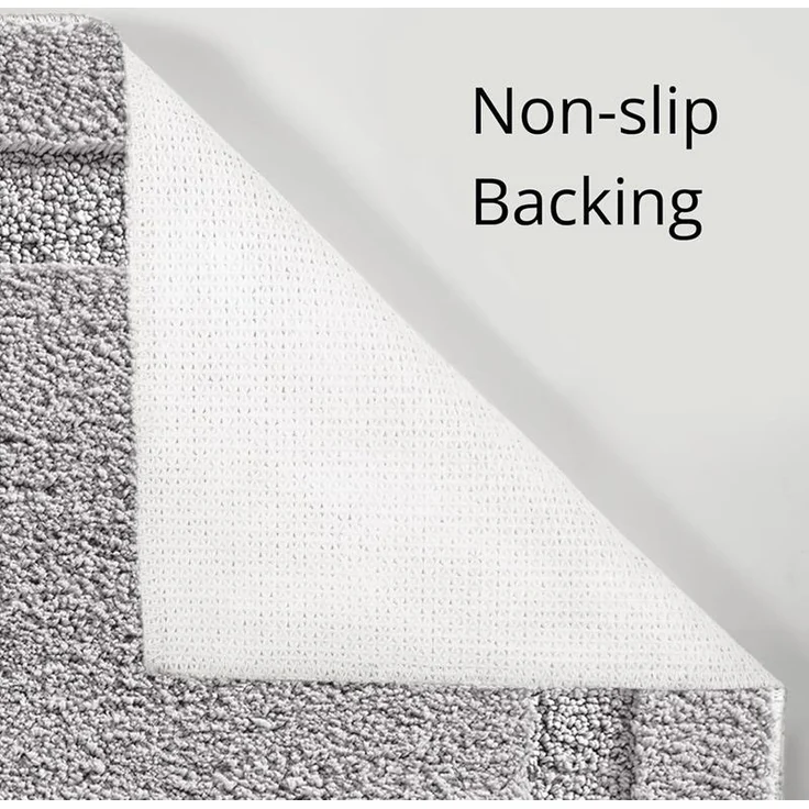 mDesign Badteppich Duschvorleger Fußmatte Mikrofaser 3er Set rutschfest grau – Bild 5
