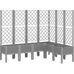 vidaXL Pflanzkübel mit Rankgitter Hellgrau 160x120x142 cm PP 367937