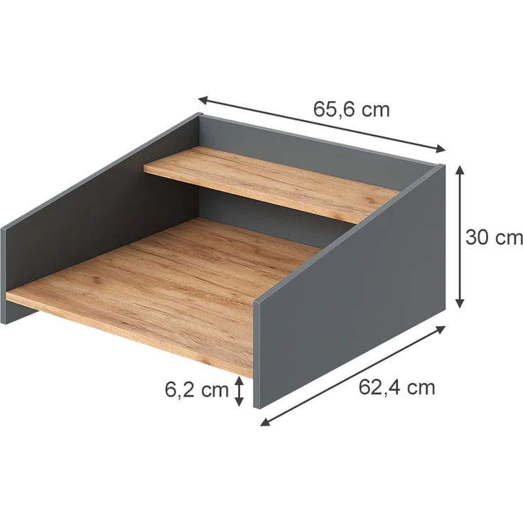 Aufsatzregal Viktor Goldkraft Eiche/Anthrazit 65.6 x 30 cm Vicco – Bild 2